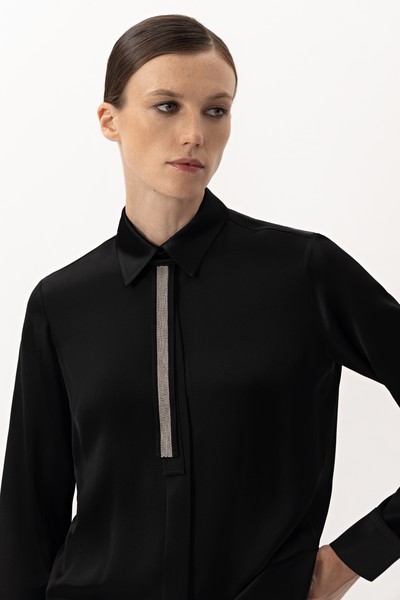 Blouse VASSA&Co, пол female, цвет black, фото №3