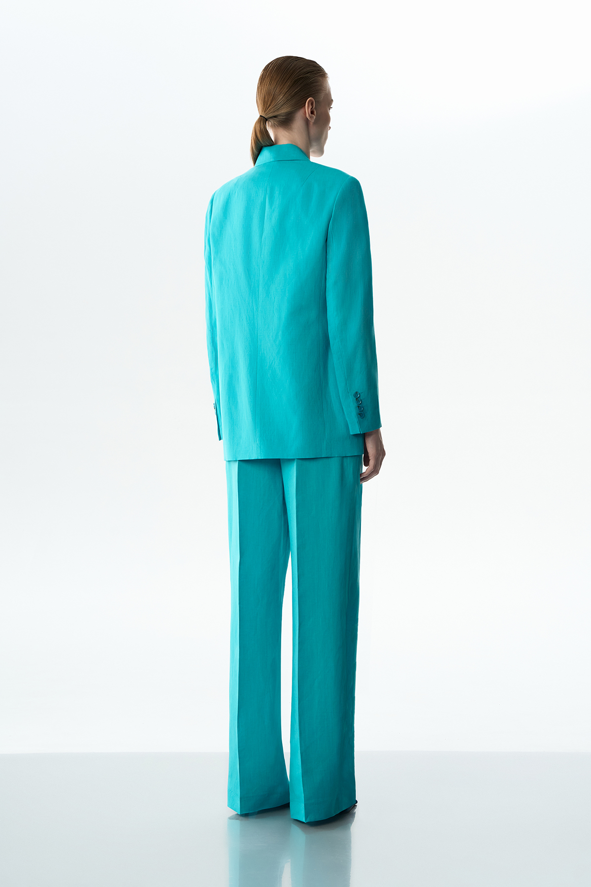 Жакет бирюзовый VASSA&Co, пол женский, цвет голубой, фото №3