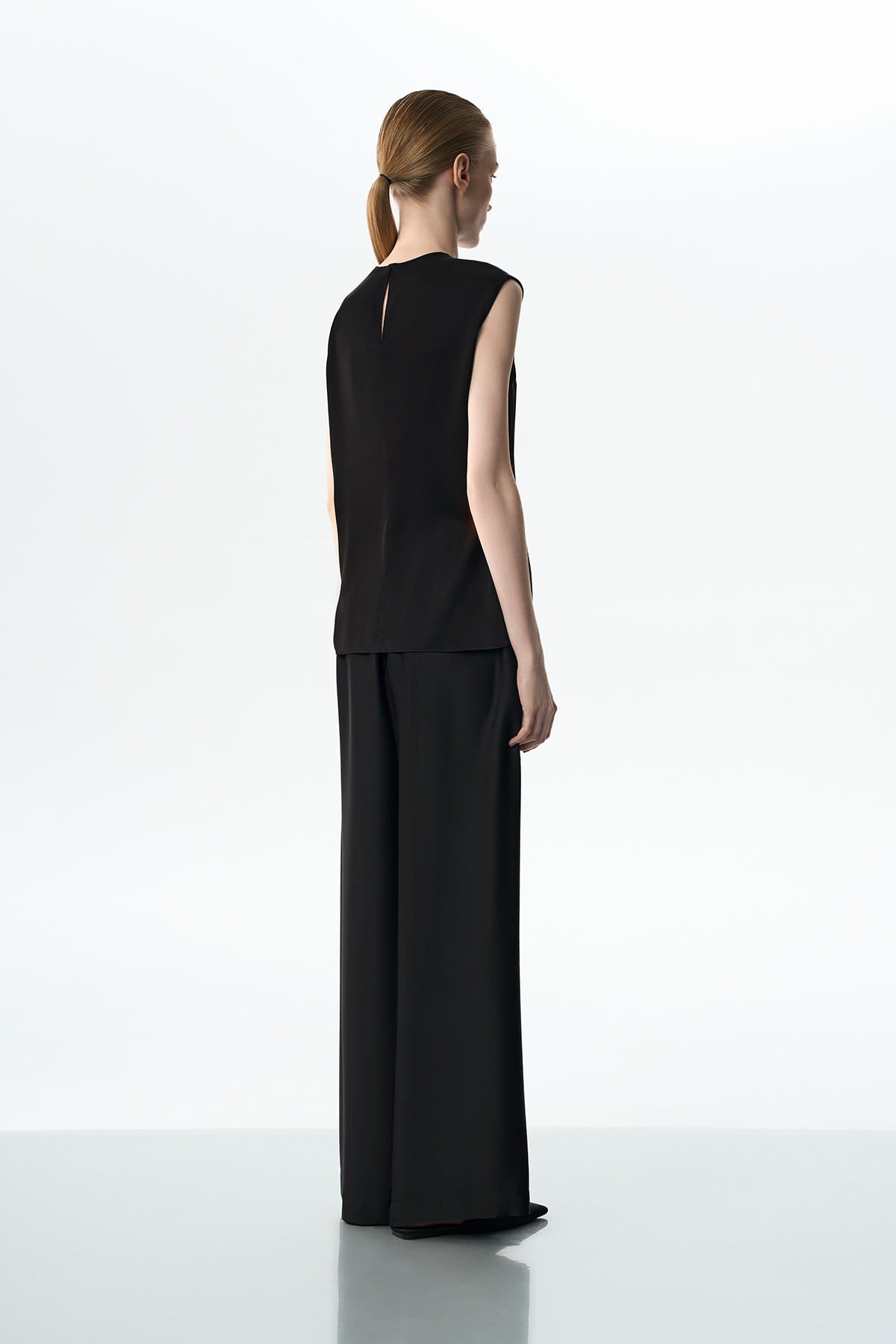 Блузка черная VASSA&Co, пол female, цвет black, фото №3