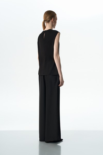 Блузка черная VASSA&Co, пол женский, цвет черный, фото №3