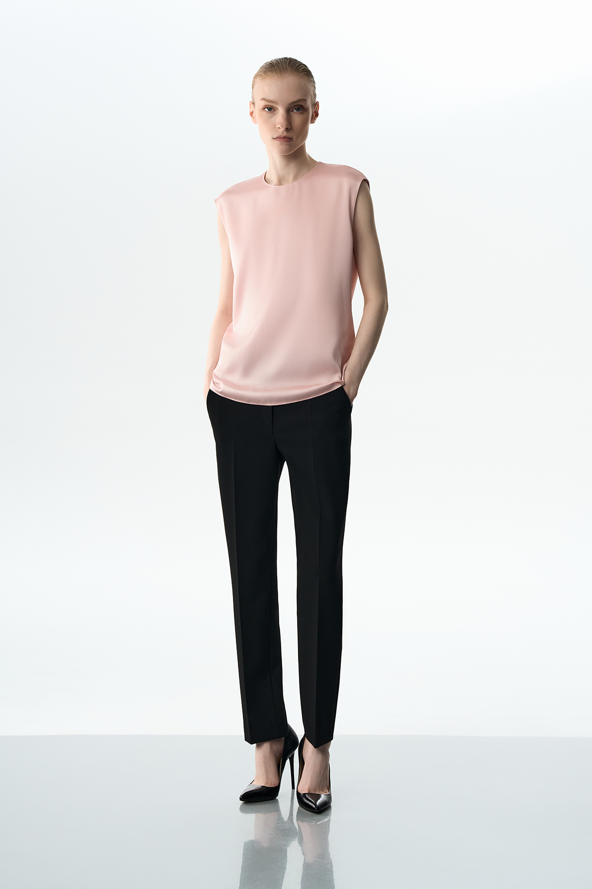 Блузка розовая VASSA&Co, пол female, цвет pink, фото №2