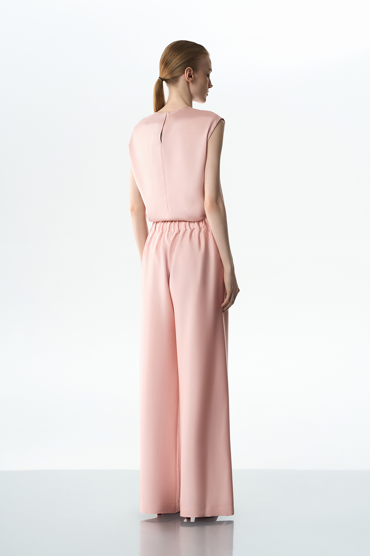 Брюки в пижамном стиле розовые VASSA&Co, пол женский, цвет розовый, фото №8