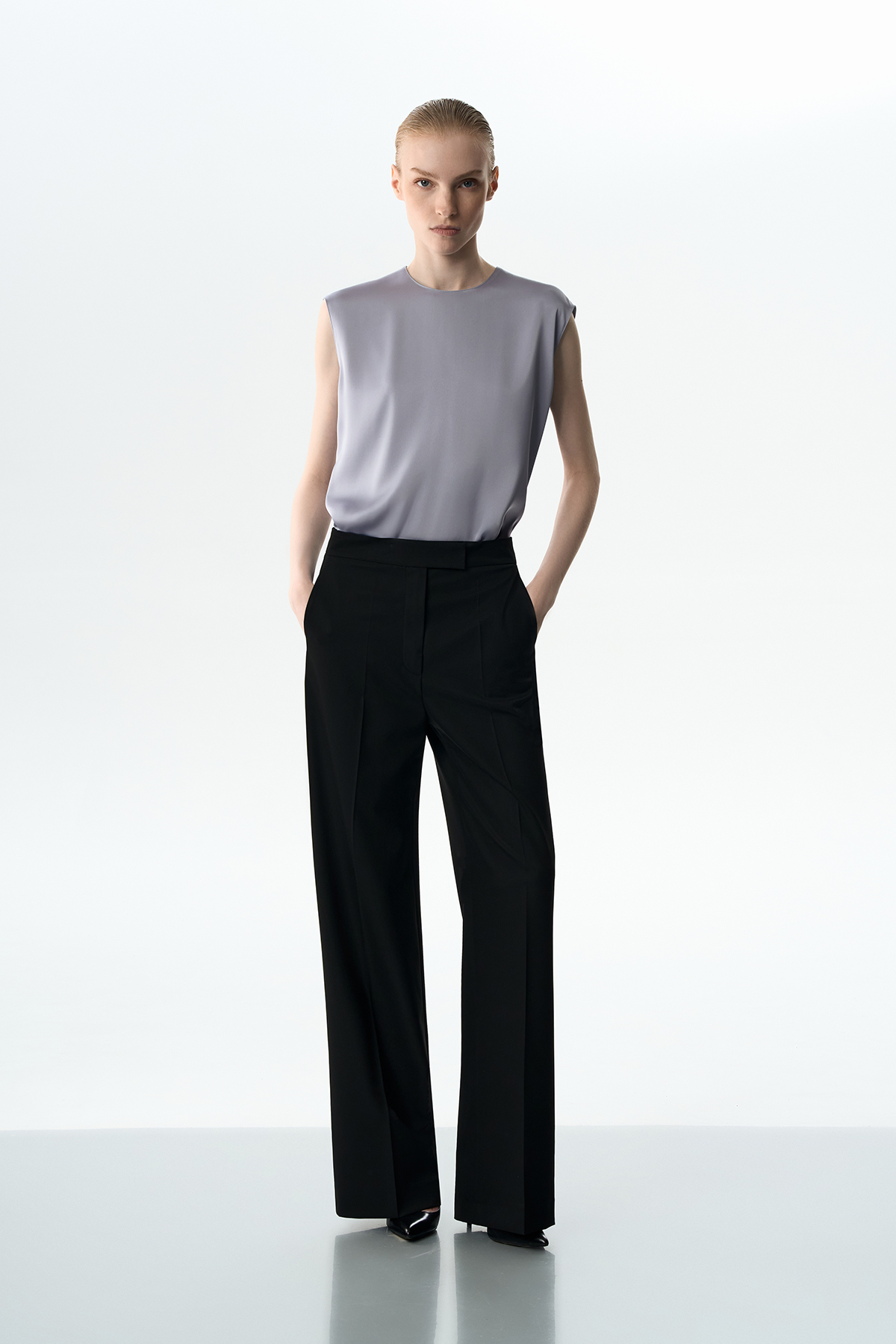 Брюки прямого кроя VASSA&Co, пол female, цвет black, фото №2