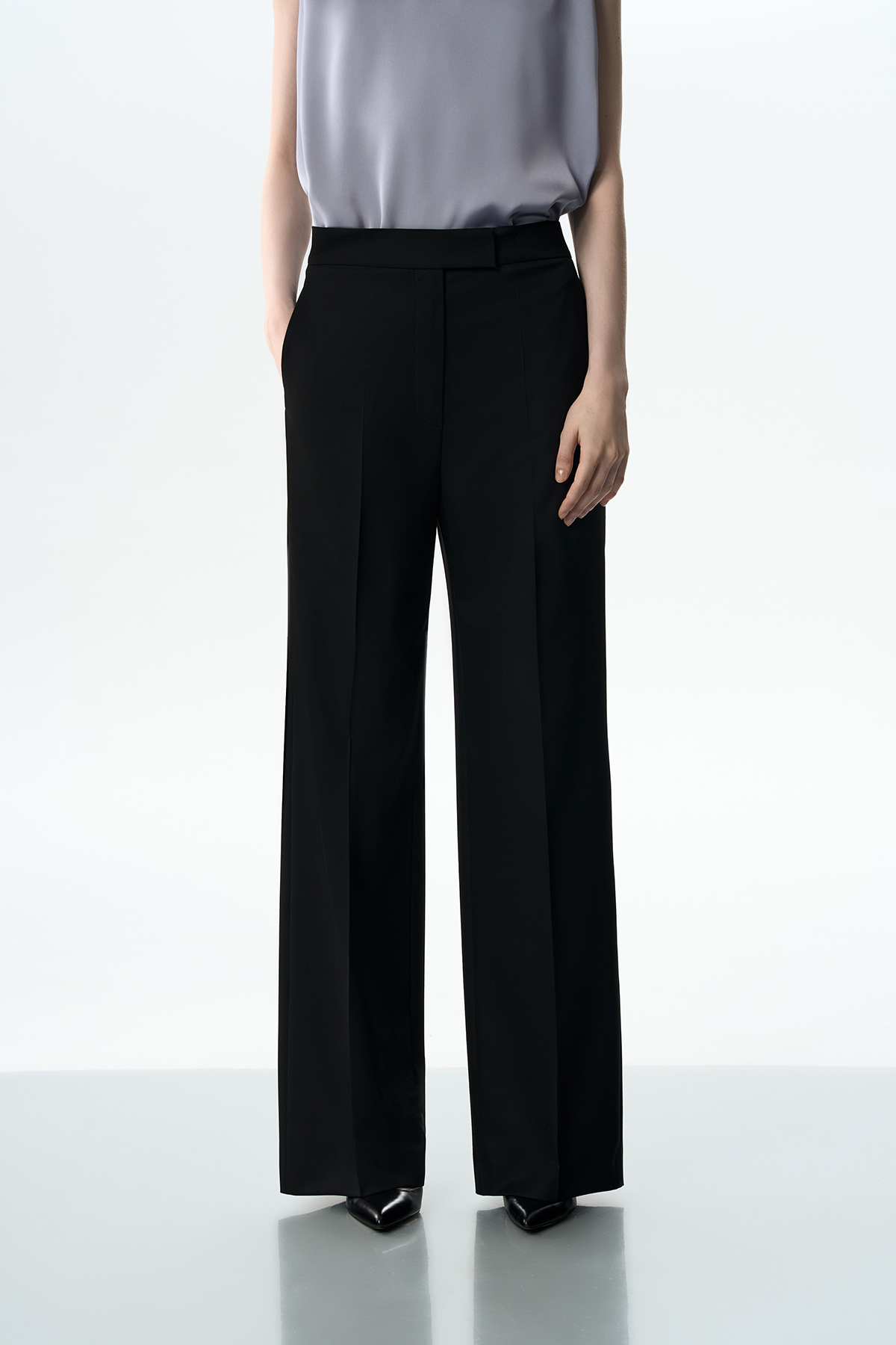 Брюки прямого кроя VASSA&Co, пол female, цвет black, фото №3