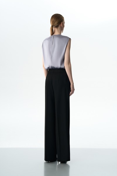 Брюки прямого кроя VASSA&Co, пол female, цвет black, фото №4