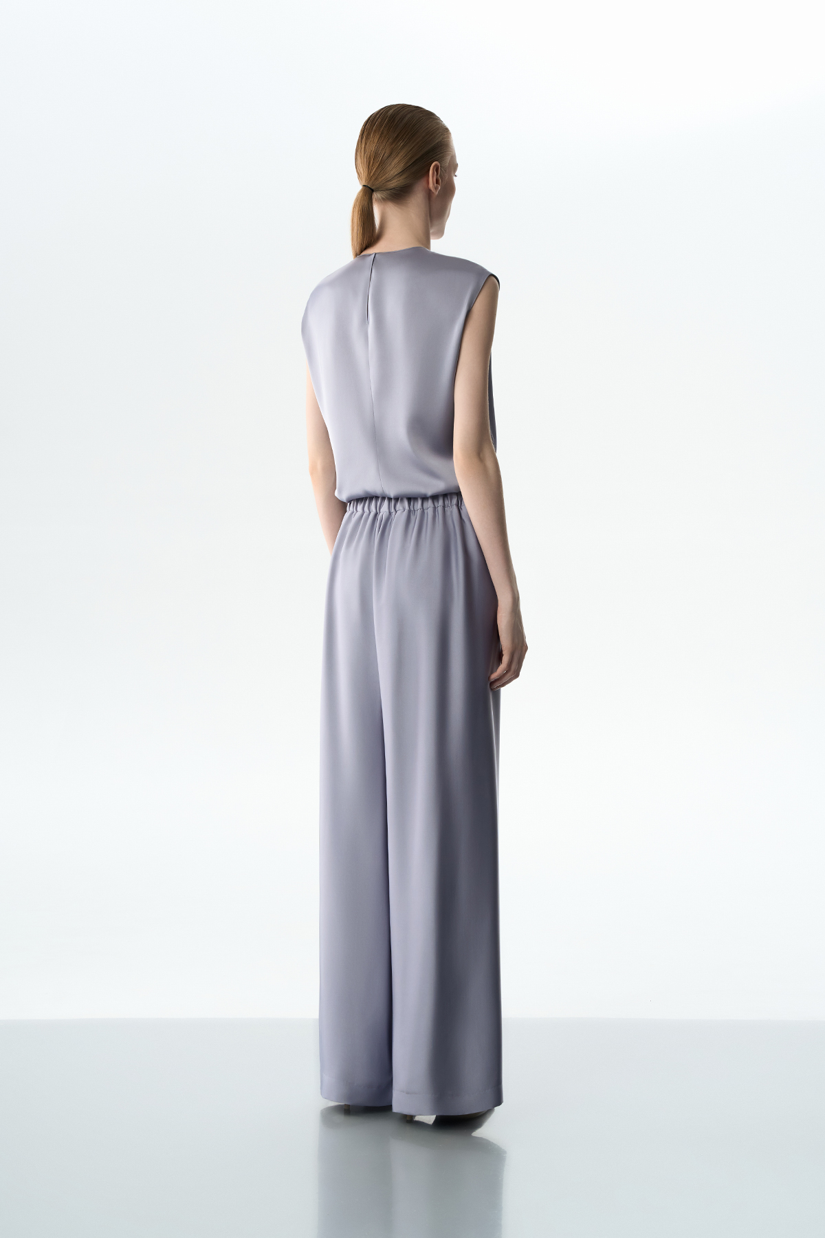 Брюки в пижамном стиле VASSA&Co, пол female, цвет голубой, фото №4