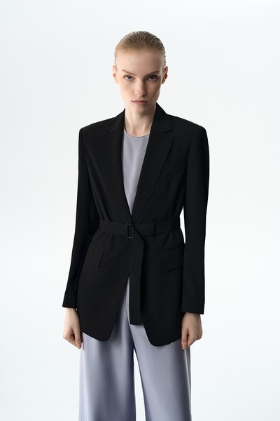 Жакет с облегченной спинкой VASSA&Co, пол female, цвет black, фото №2