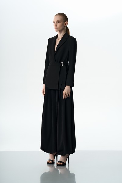 Жакет со съемной баской VASSA&Co, пол female, цвет black, фото №2