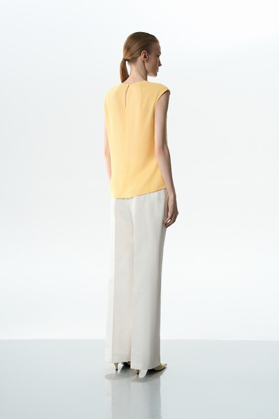 Блузка желтая VASSA&Co, пол female, цвет yellow, фото №4