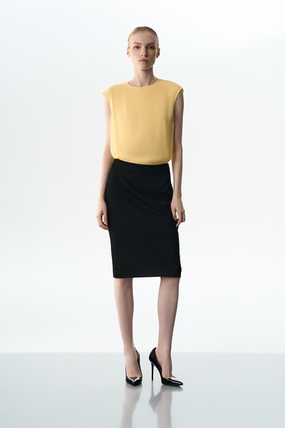 Блузка желтая VASSA&Co, пол female, цвет yellow, фото №3