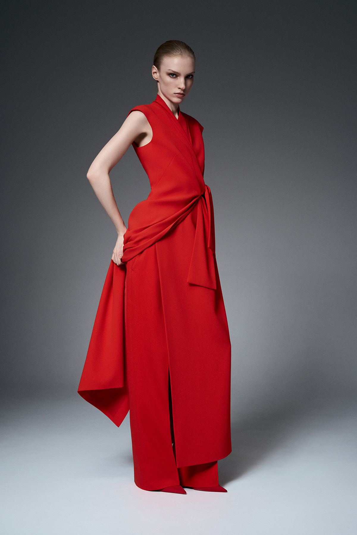 Красное платье-макси VASSA&Co, пол женский, цвет красный, фото №2