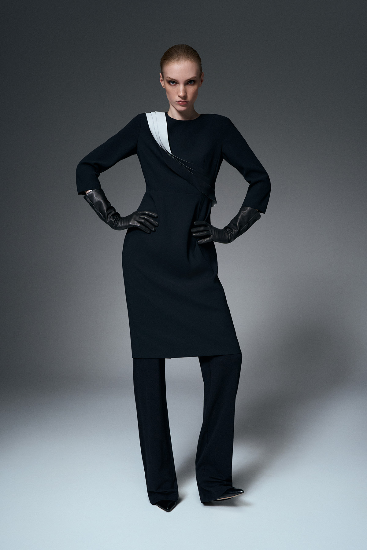 Платье со съемной деталью VASSA&Co, пол женский, цвет черный, фото №2