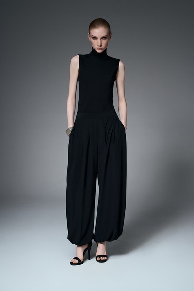 Брюки-аладдины , пол женский, цвет черный, фото №3