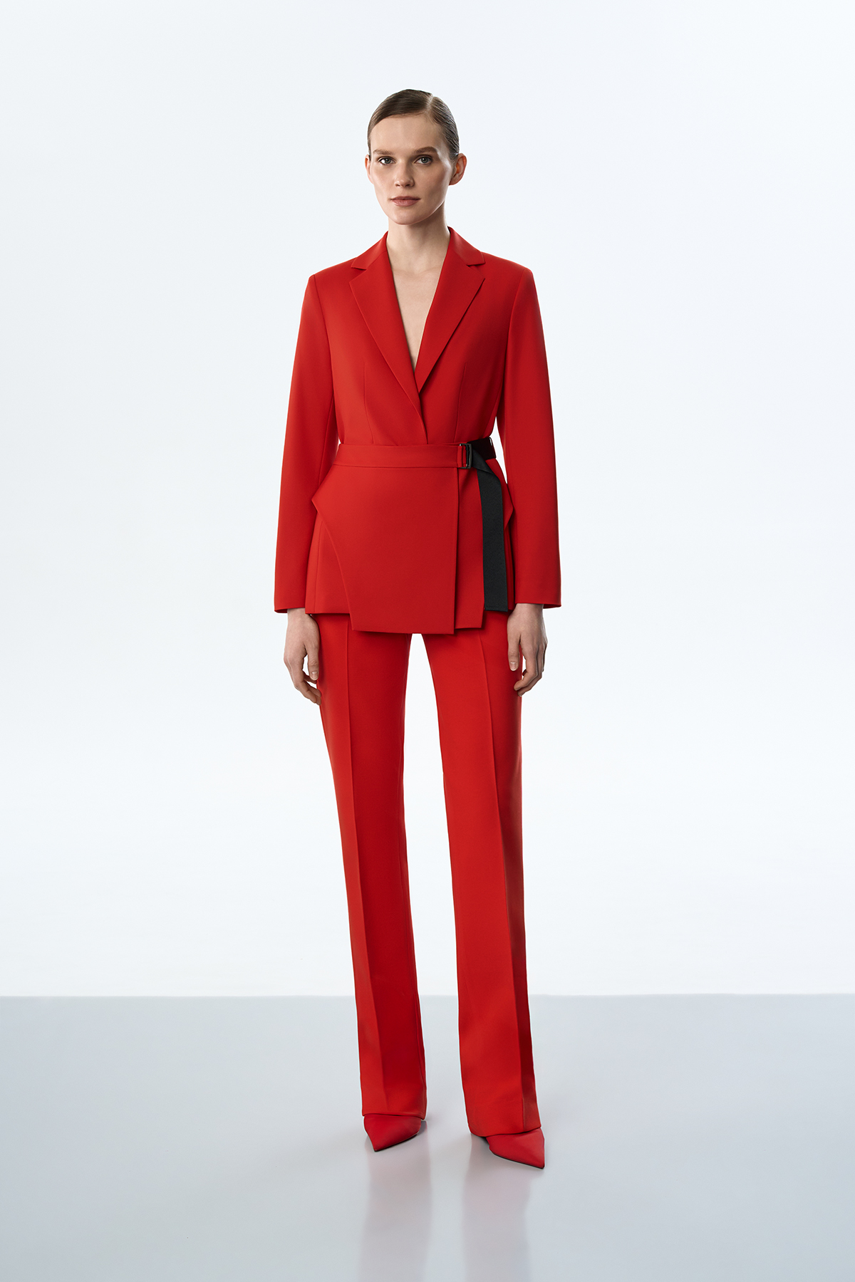 Жакет со съемной баской VASSA&Co, пол женский, цвет красный, фото №8