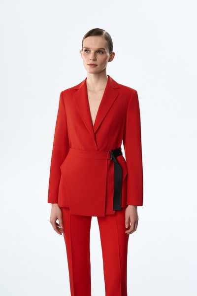 Жакет со съемной деталью VASSA&Co, пол женский, цвет красный, фото №2