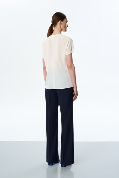 Блузка белая VASSA&Co, пол женский, цвет белый, фото №4