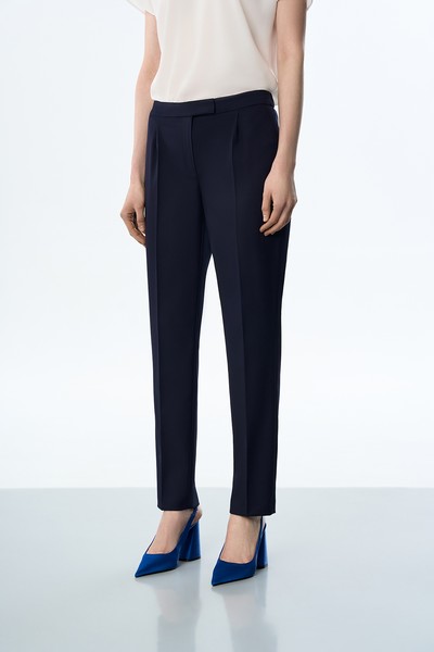 Брюки зауженные синие VASSA&Co, пол женский, цвет синий, фото №2