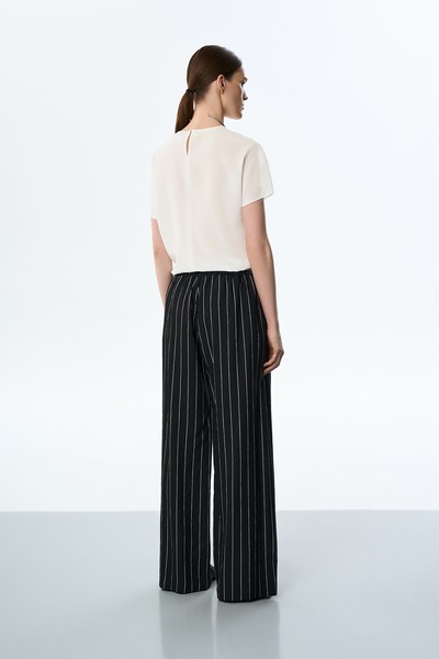 Брюки в полоску VASSA&Co, пол женский, цвет черный, фото №6