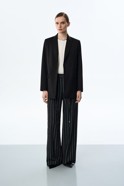 Жакет свободного кроя VASSA&Co, пол female, цвет black, фото №2