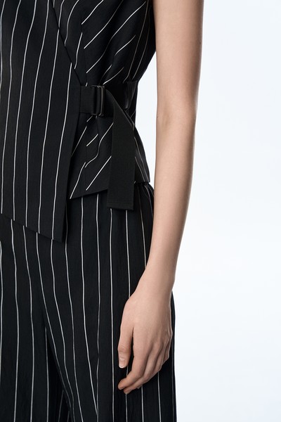 Жилет в полоску VASSA&Co, пол женский, цвет черный, фото №6