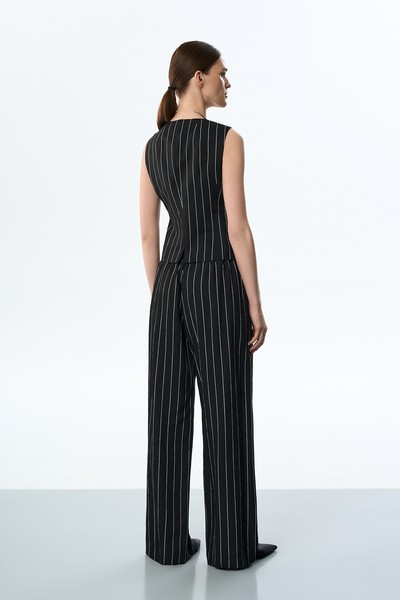 Жилет в полоску VASSA&Co, пол женский, цвет черный, фото №5