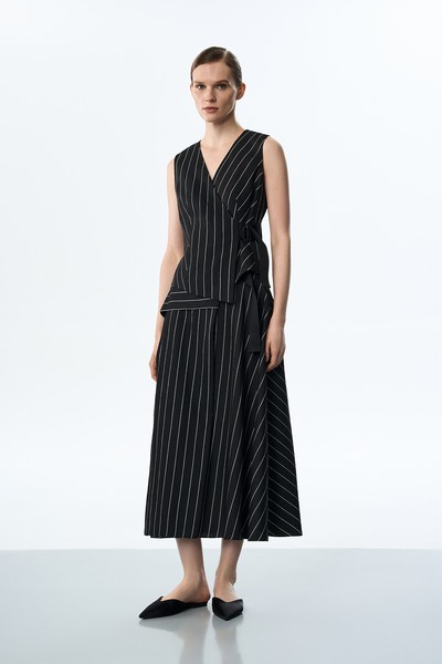 Жилет в полоску VASSA&Co, пол женский, цвет черный, фото №4