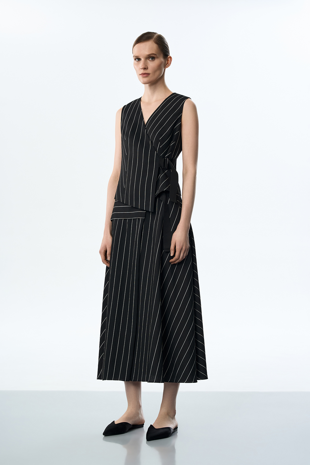 Юбка в полоску VASSA&Co, пол женский, цвет черный, фото №3