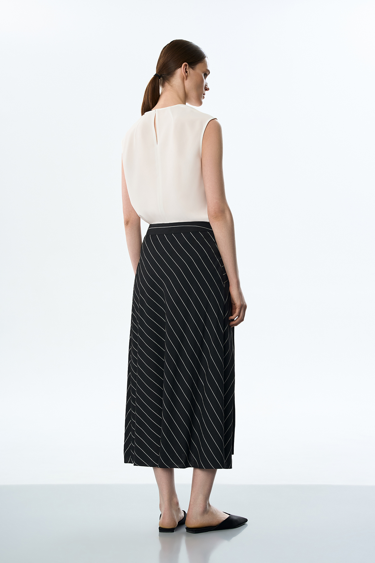 Юбка в полоску VASSA&Co, пол женский, цвет черный, фото №4