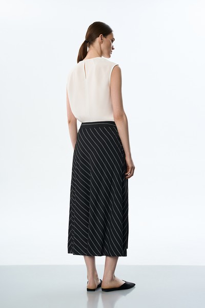 Юбка в полоску VASSA&Co, пол женский, цвет черный, фото №4