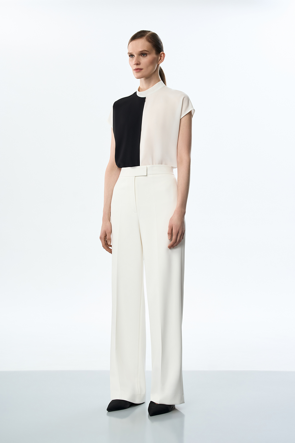 Блузка с эффектом многослойности VASSA&Co, пол женский, цвет белый, фото №3