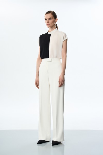 Блузка с эффектом многослойности VASSA&Co, пол женский, цвет белый, фото №3