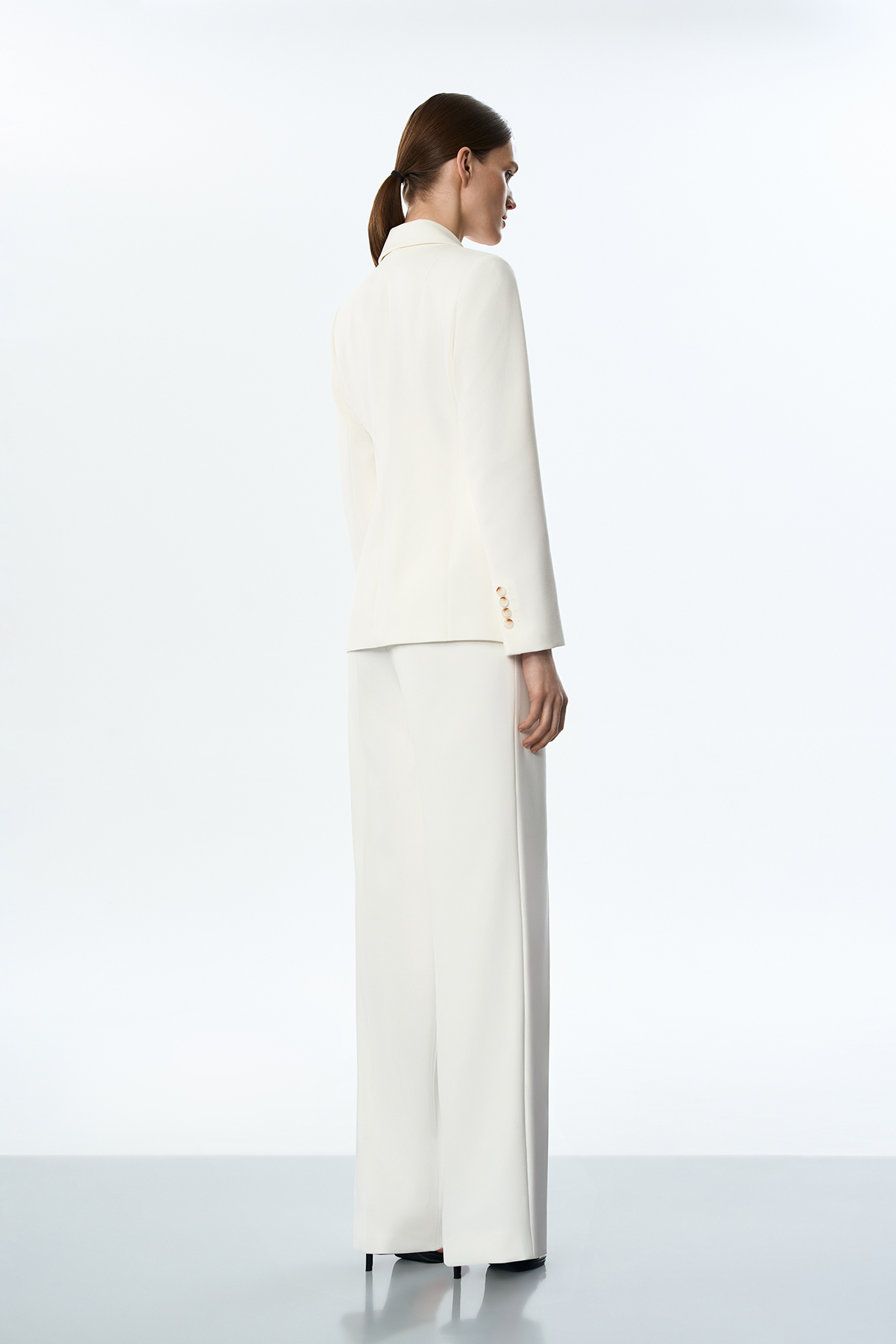 Жакет двубортный белый VASSA&Co, пол женский, цвет белый, фото №3
