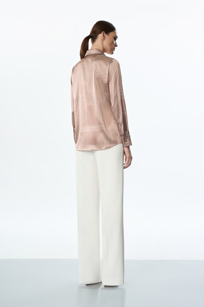 Блузка шёлковая VASSA&Co, пол женский, цвет бежевый, фото №4