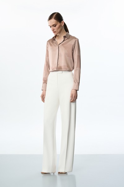 Блузка шёлковая VASSA&Co, пол женский, цвет бежевый, фото №2