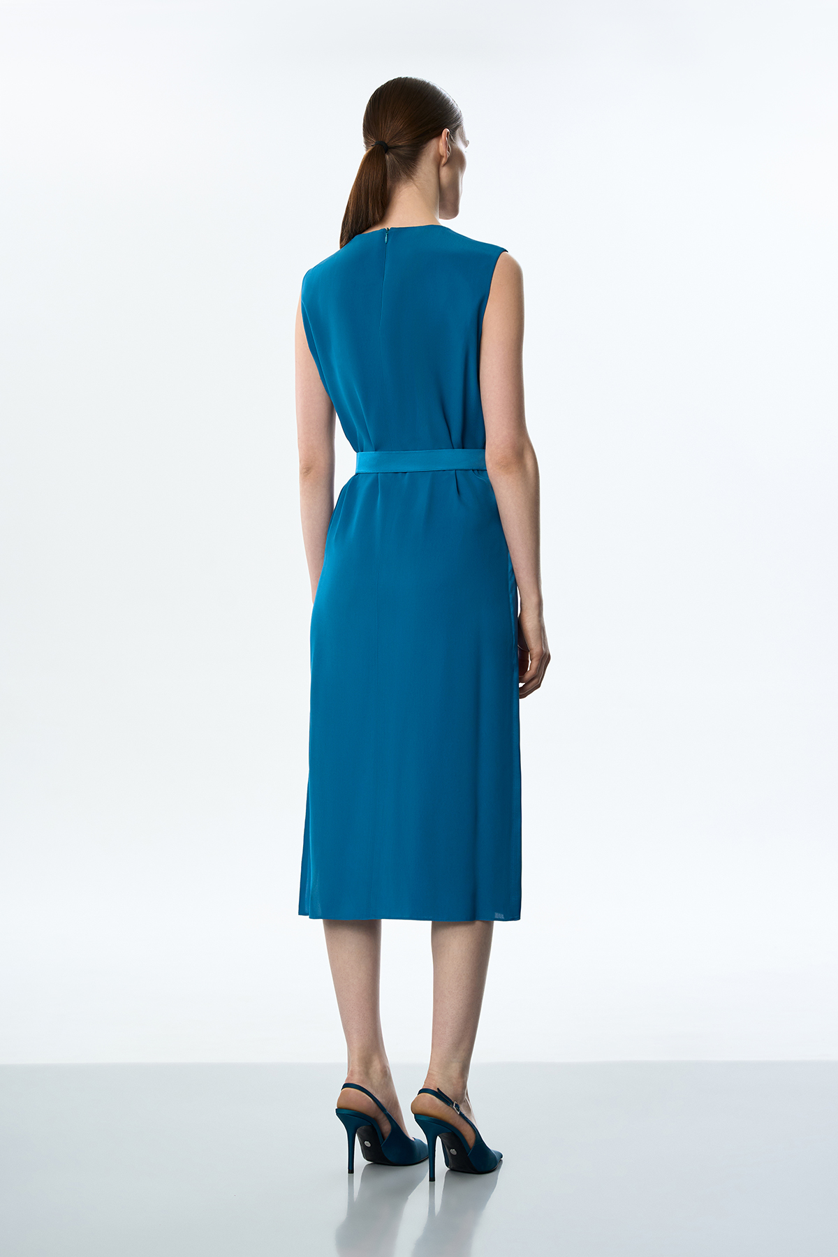 Платье с эффектом многослойности VASSA&Co, пол female, цвет голубой, фото №3