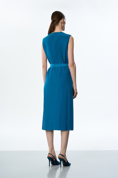 Платье с эффектом многослойности VASSA&Co, пол женский, цвет голубой, фото №3