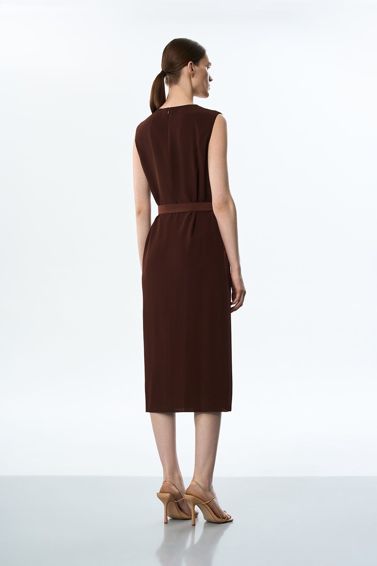 Платье с эффектом многослойности VASSA&Co, пол female, цвет brown, фото №4