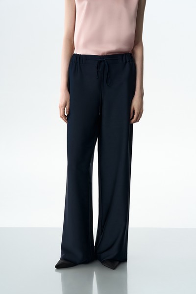 Брюки в пижамном стиле VASSA&Co, пол женский, цвет синий, фото №6