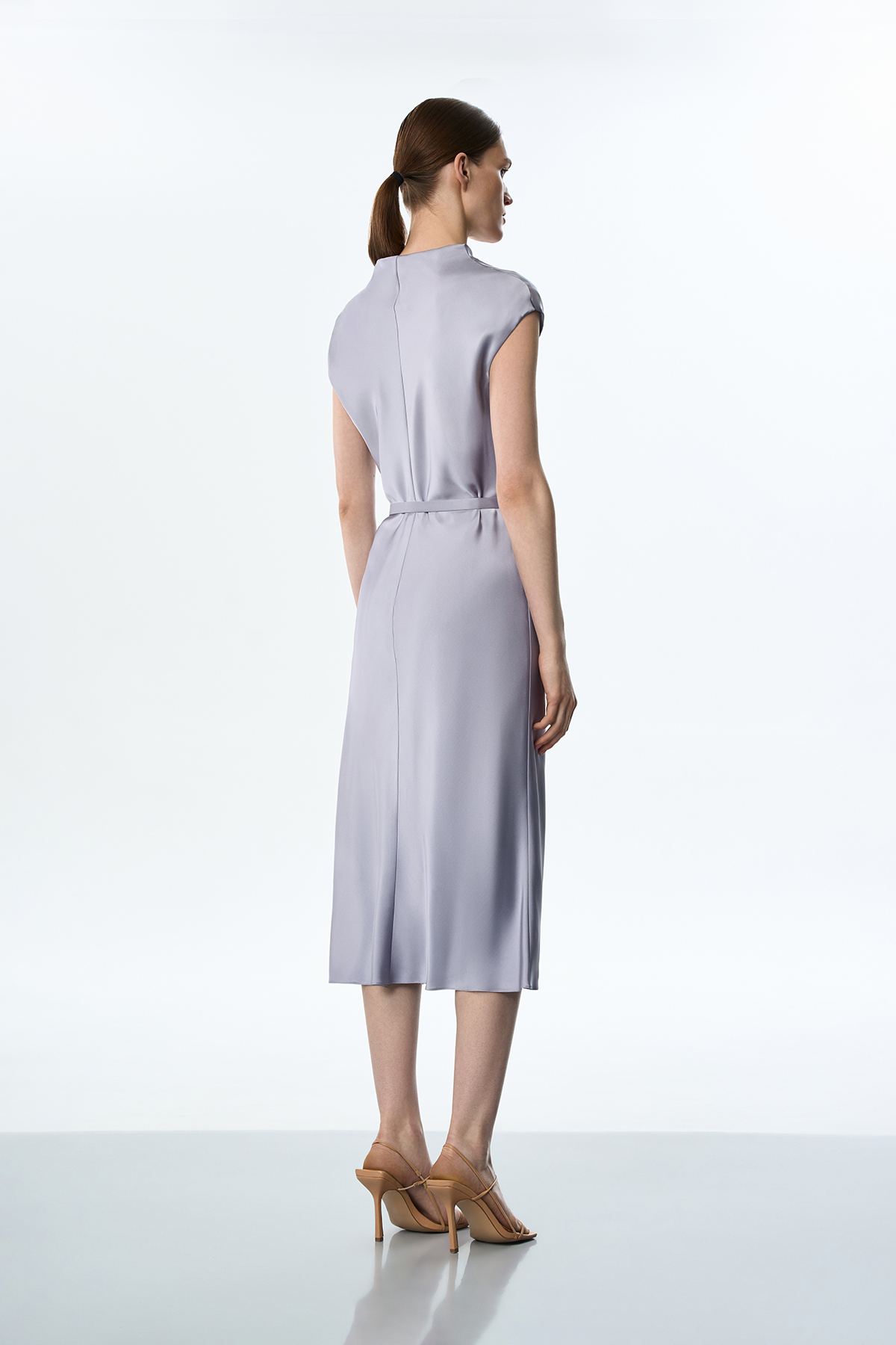 Платье атласное голубое VASSA&Co, пол женский, цвет голубой, фото №3