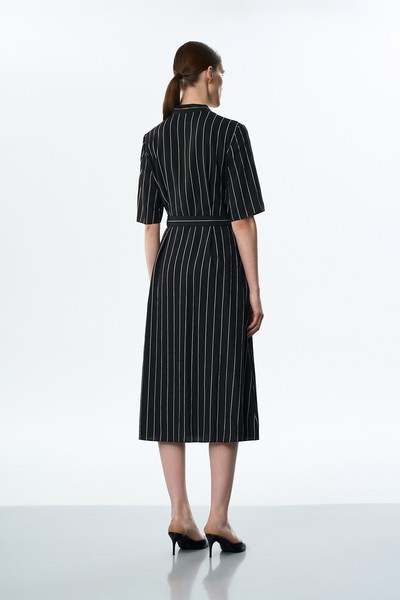 Платье в полоску VASSA&Co, пол женский, цвет черный, фото №2