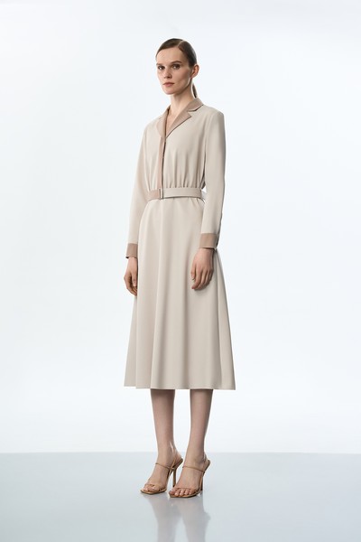 Платье бежевое VASSA&Co, пол женский, цвет бежевый, фото №2