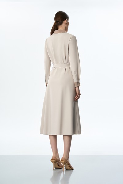 Платье бежевое VASSA&Co, пол женский, цвет бежевый, фото №3