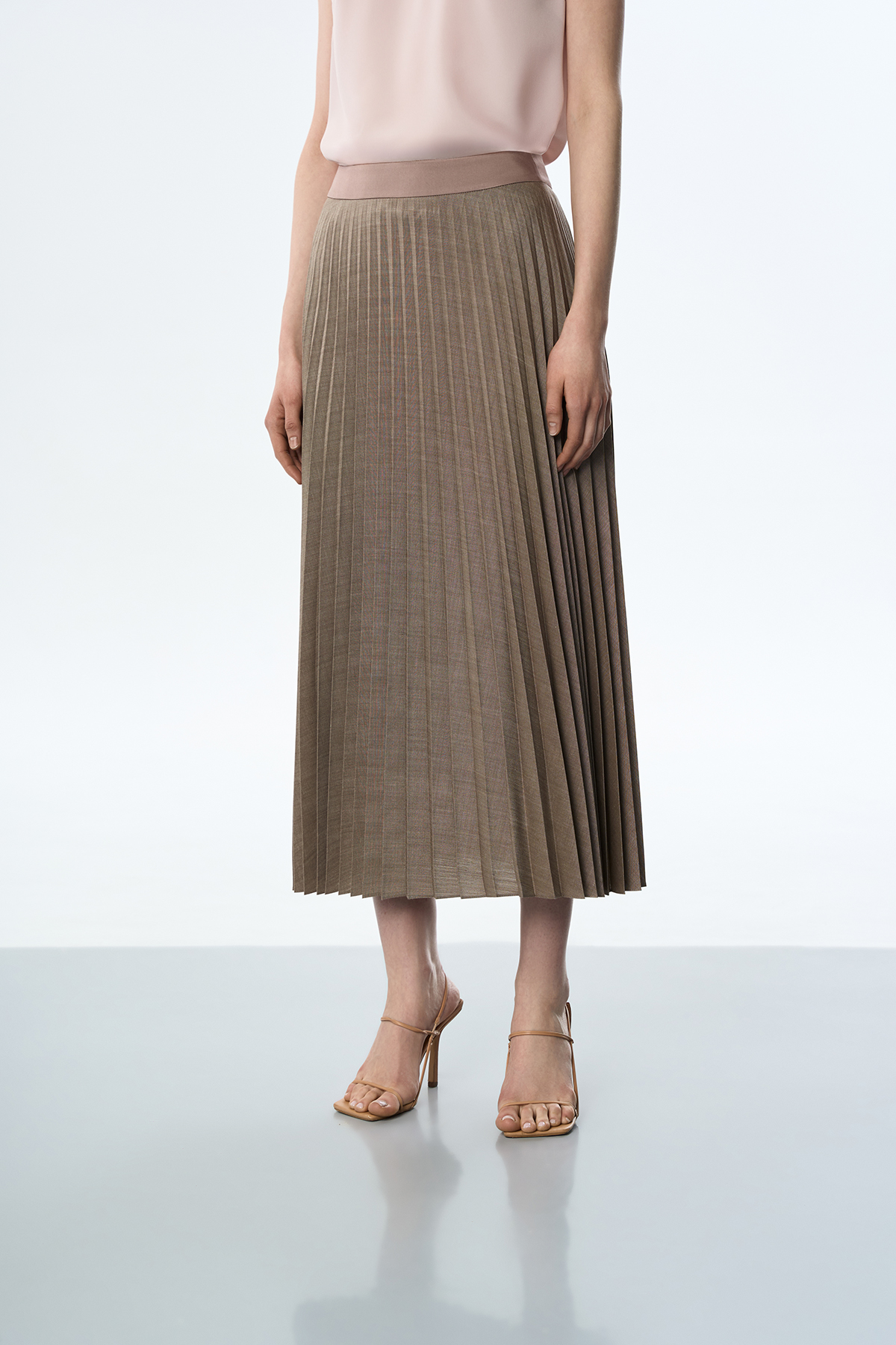 Юбка гофре , пол женский, цвет коричневый, фото №2