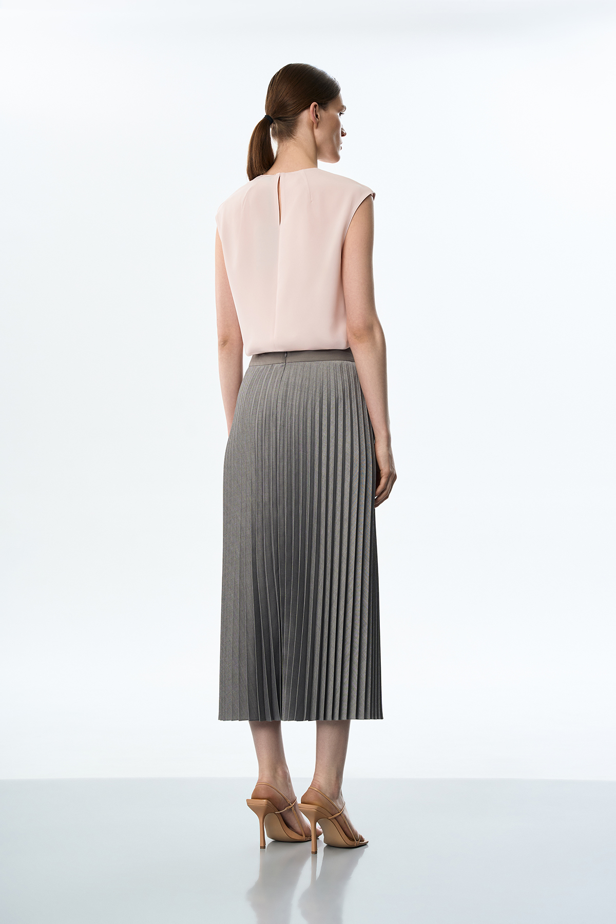 Юбка гофре серая VASSA&Co, пол женский, цвет серый, фото №3