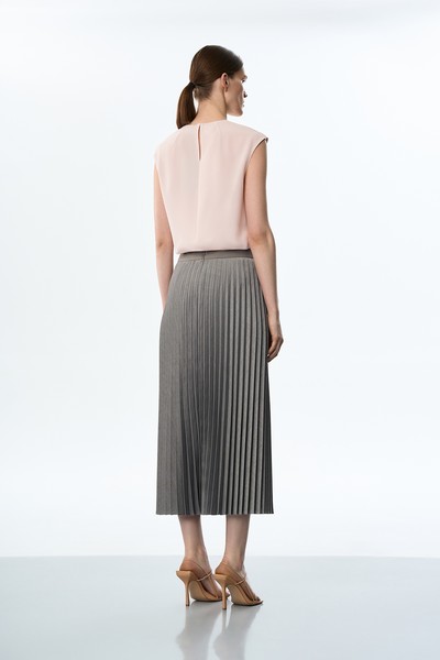 Юбка гофре серая VASSA&Co, пол женский, цвет серый, фото №3