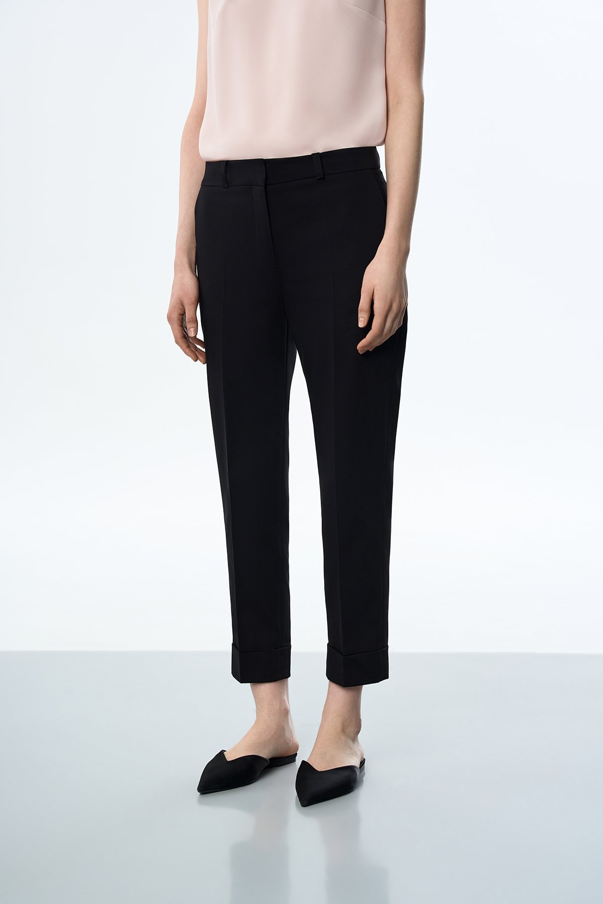 Брюки укороченные VASSA&Co, пол женский, цвет черный, фото №2