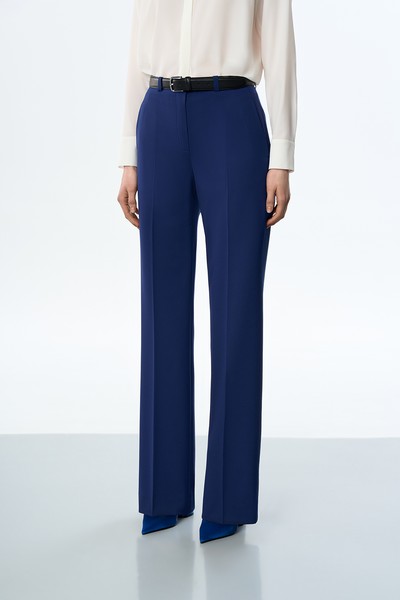Брюки со стрелками синие VASSA&Co, пол женский, цвет синий, фото №2
