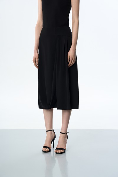 Юбка с асимметричной деталью VASSA&Co, пол женский, цвет черный, фото №2