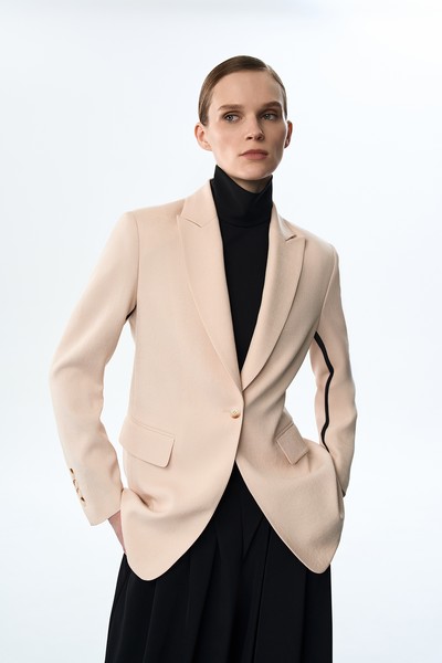 Жакет с контрастными вставками VASSA&Co, пол женский, цвет молочный, фото №3