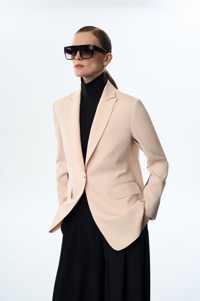 Жакет с контрастными вставками VASSA&Co, пол женский, цвет молочный, фото №5